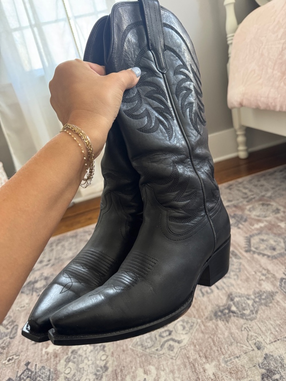 The Annie Midnight Tecovas Western Cowboy Boots - Embroidered Shaft - Picture 3 of 8